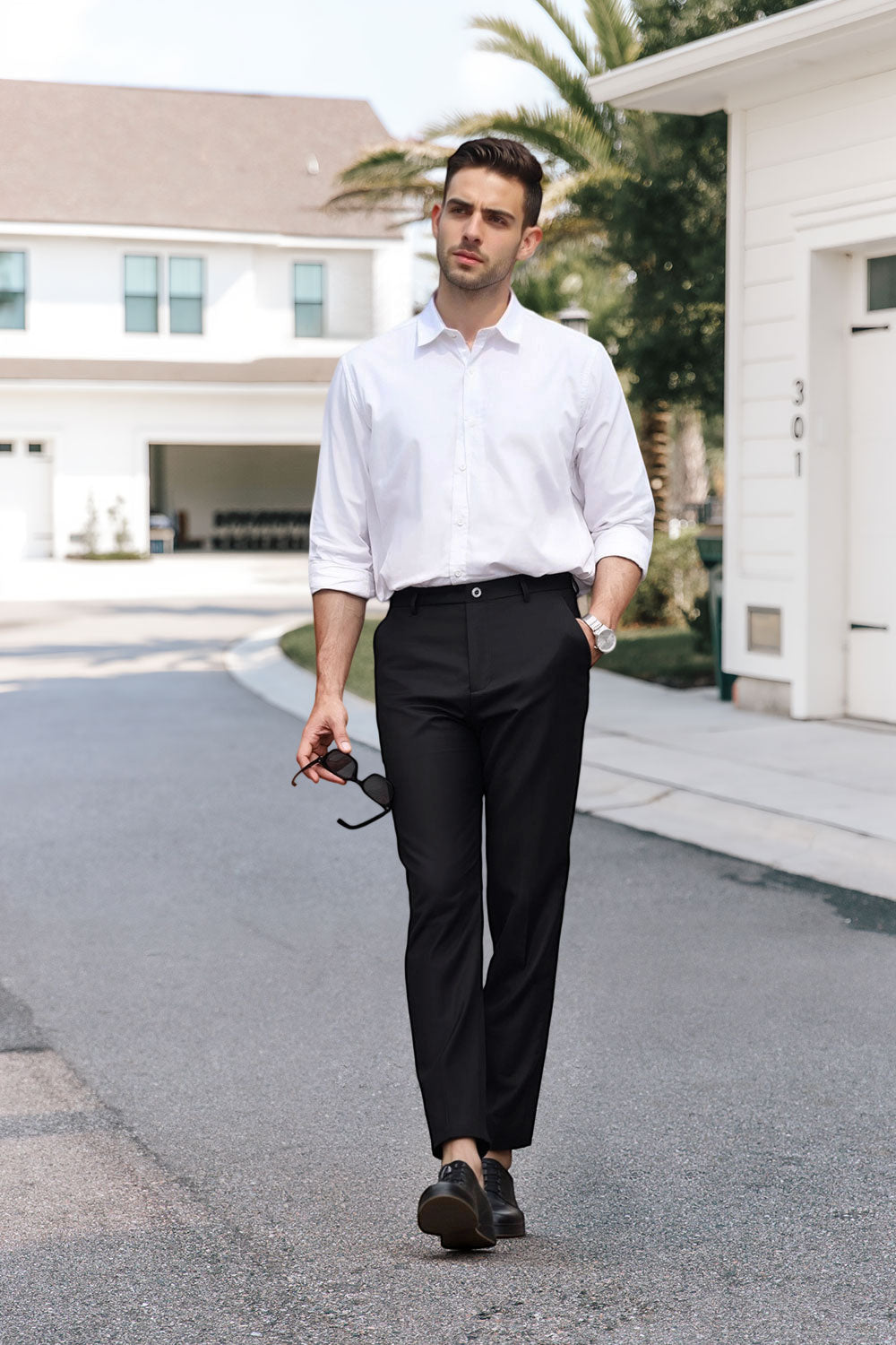 Casual Trousers in Loose Style with Hanging Sense