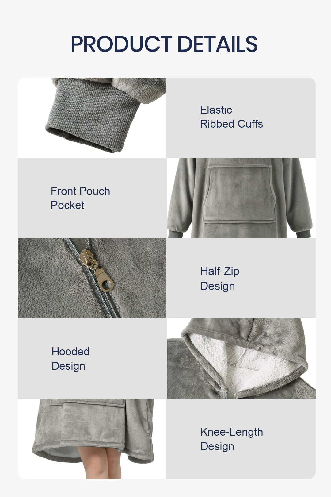 Zip Neck Fleece Dressing Gown