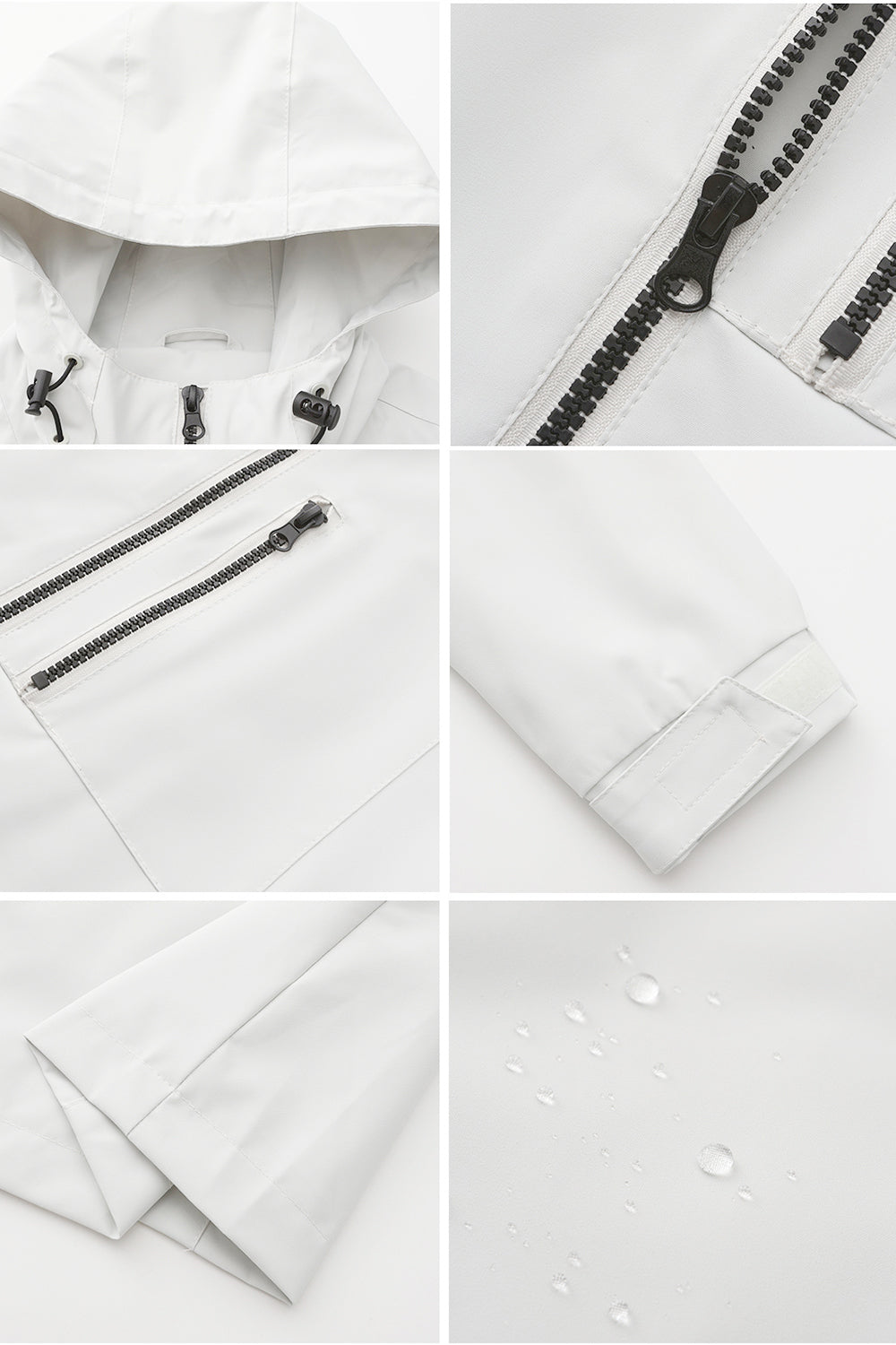 Windproof Trench Coat with Detachable Hood