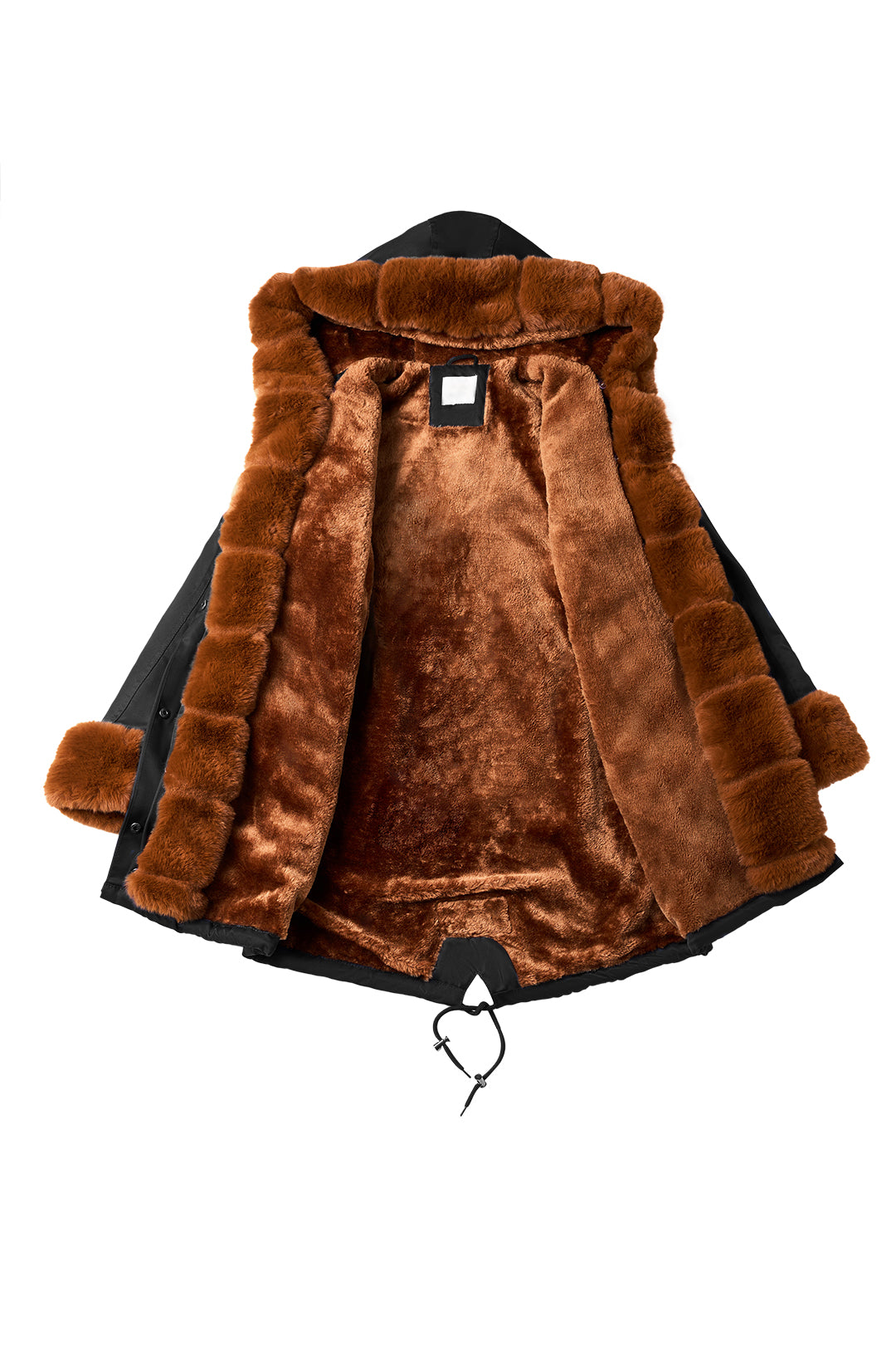 Midi Fur Collar Nipped Waist Warm Puffer Coat