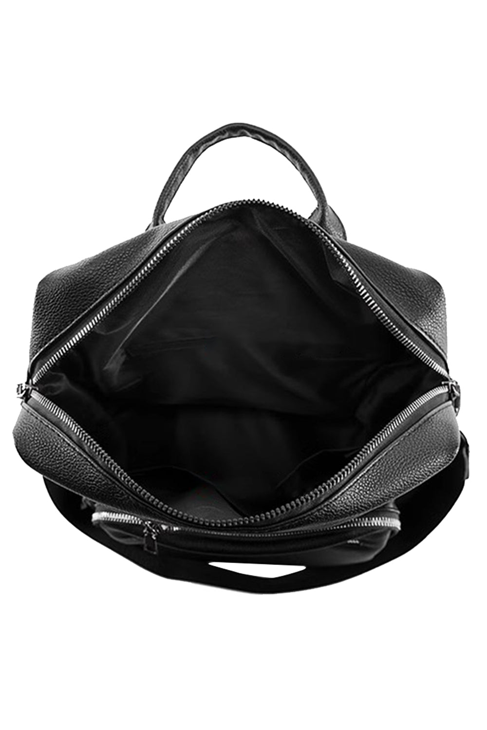 Black Large-capacity Backpacks Made of PU Leather