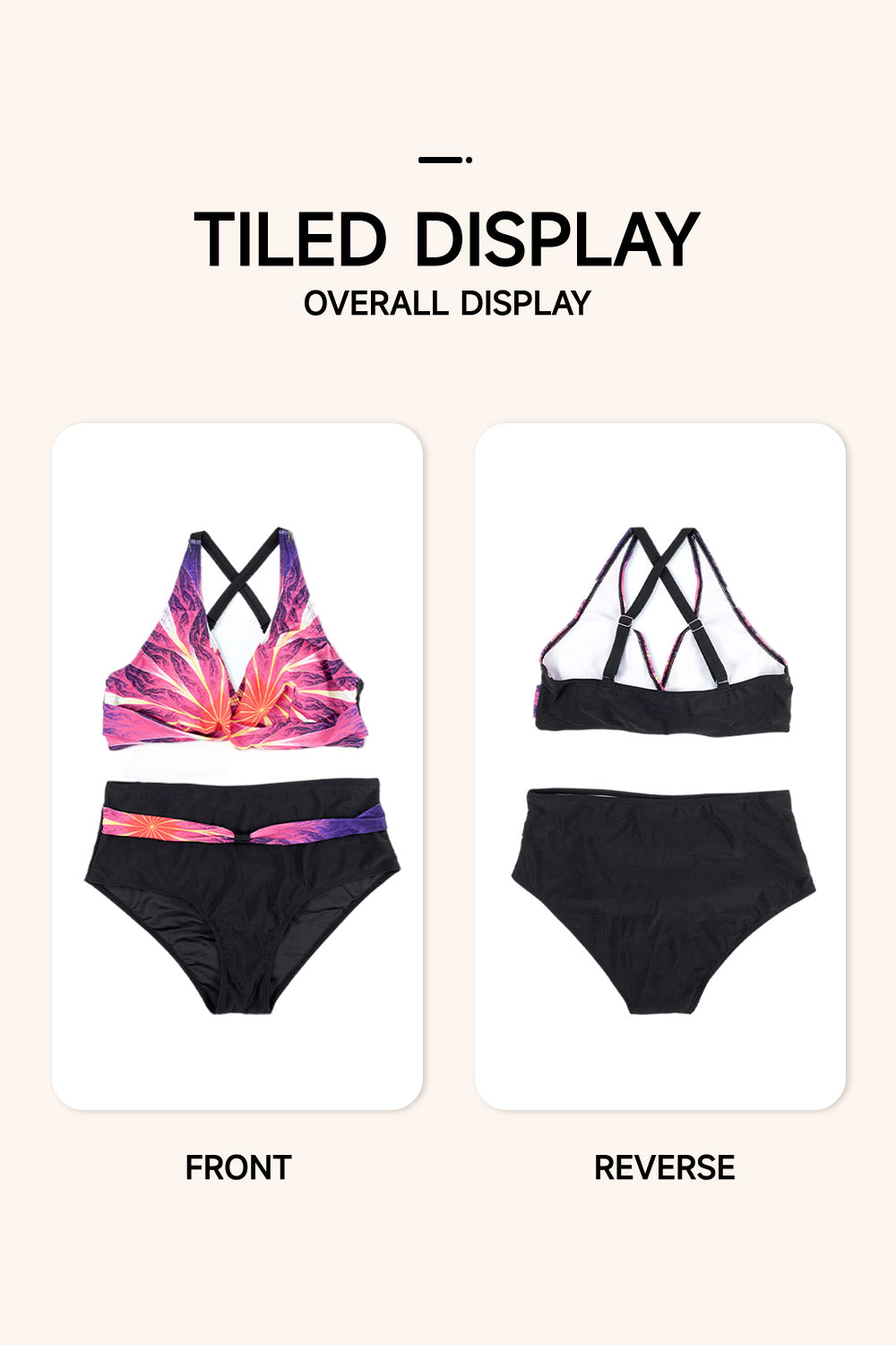 Women Two Piece V-Neckline Bikini Swimsuit