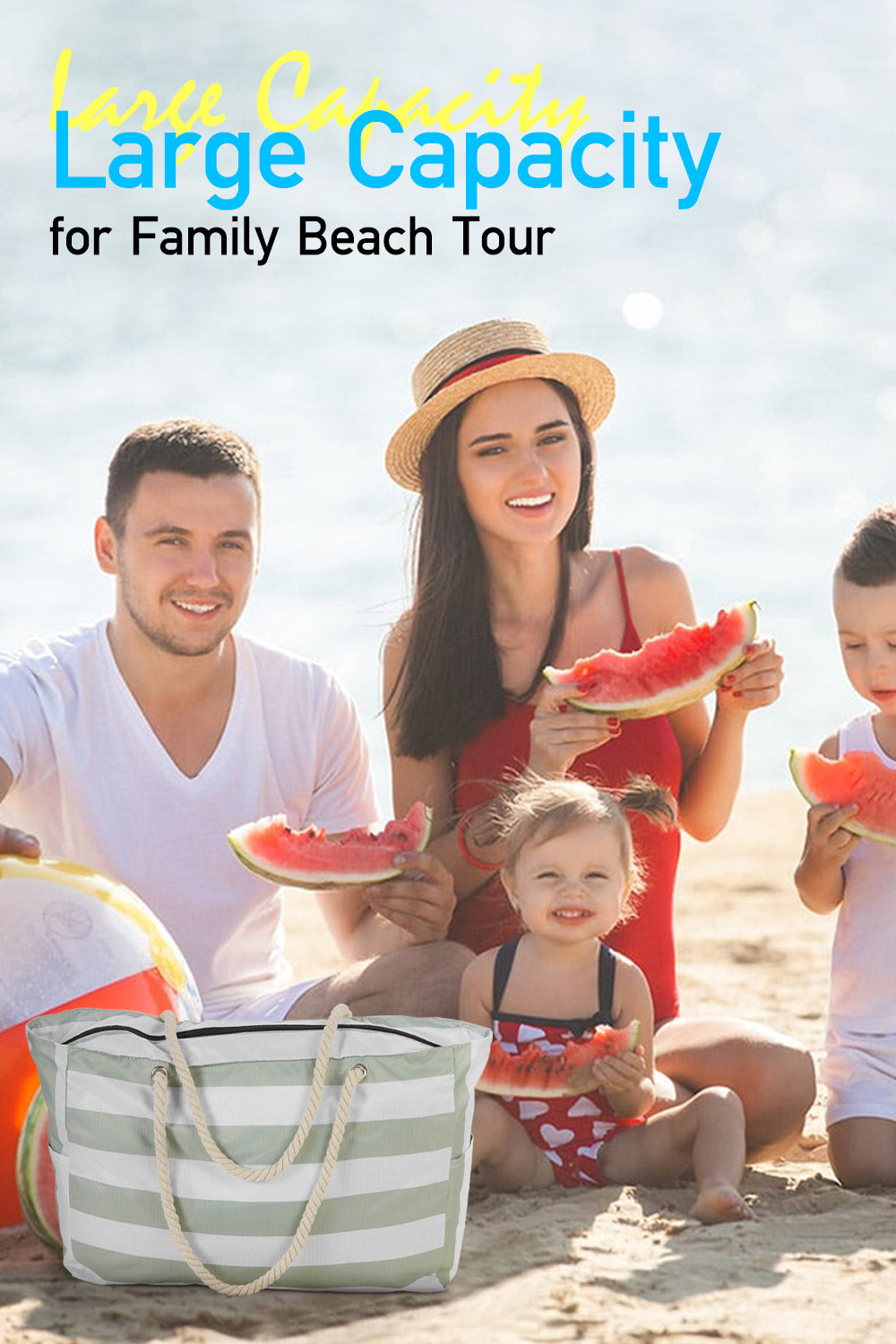 Polyester Large Capacity Tote Bag Beach Bag