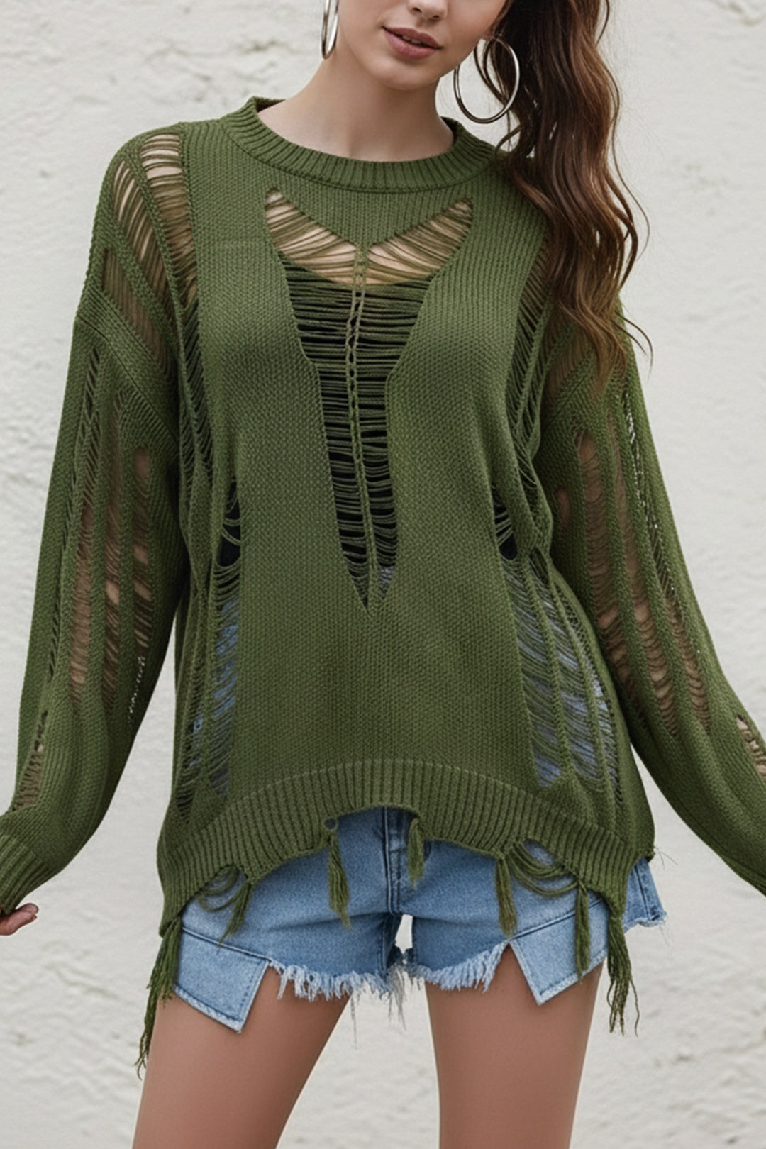 Oversized Cutout Knitted Jumper