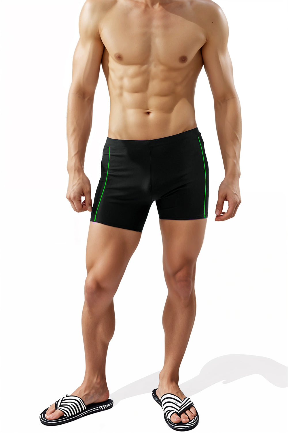 Men's Swim Shorts with Side Colorful Lines