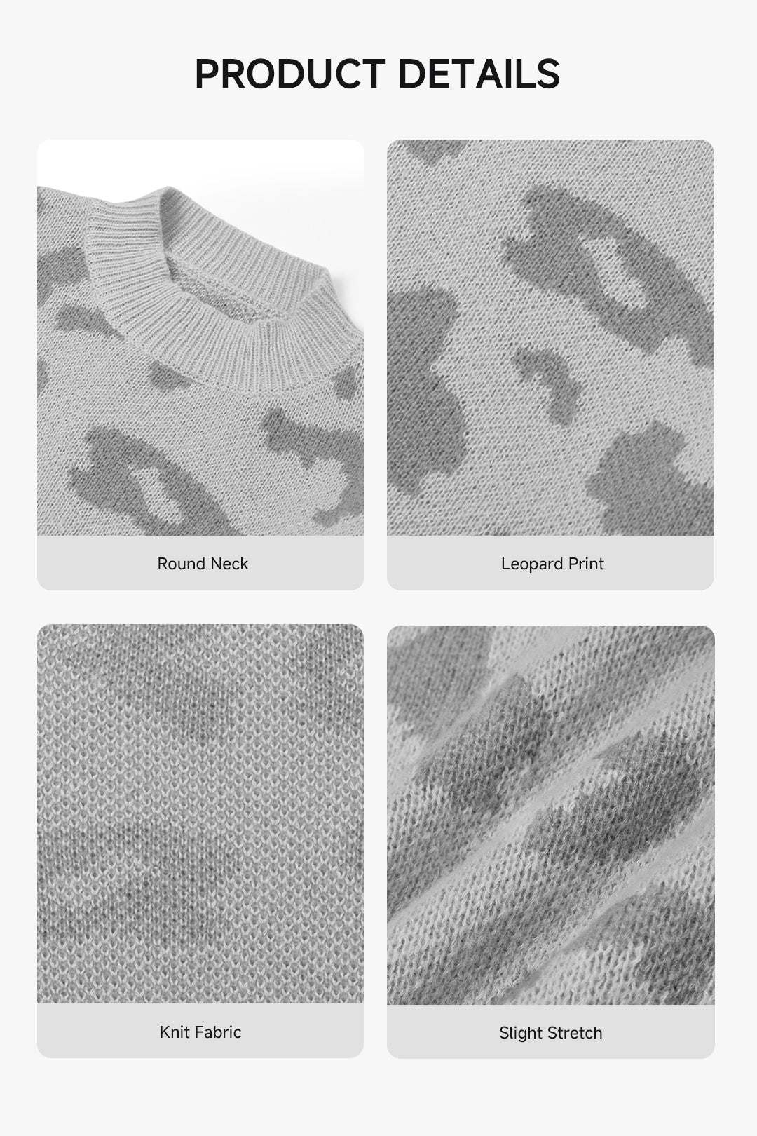 Leopard Print High Neck Jumper