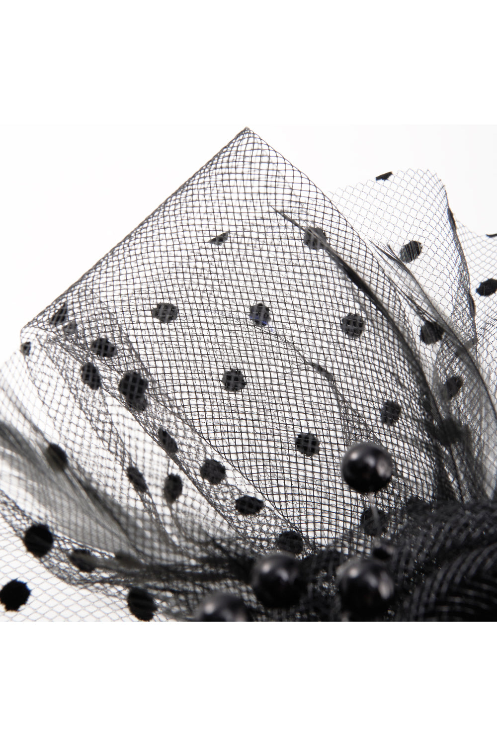 Dual - use Headband & Barrette with Netting, Flower and Feather Designs