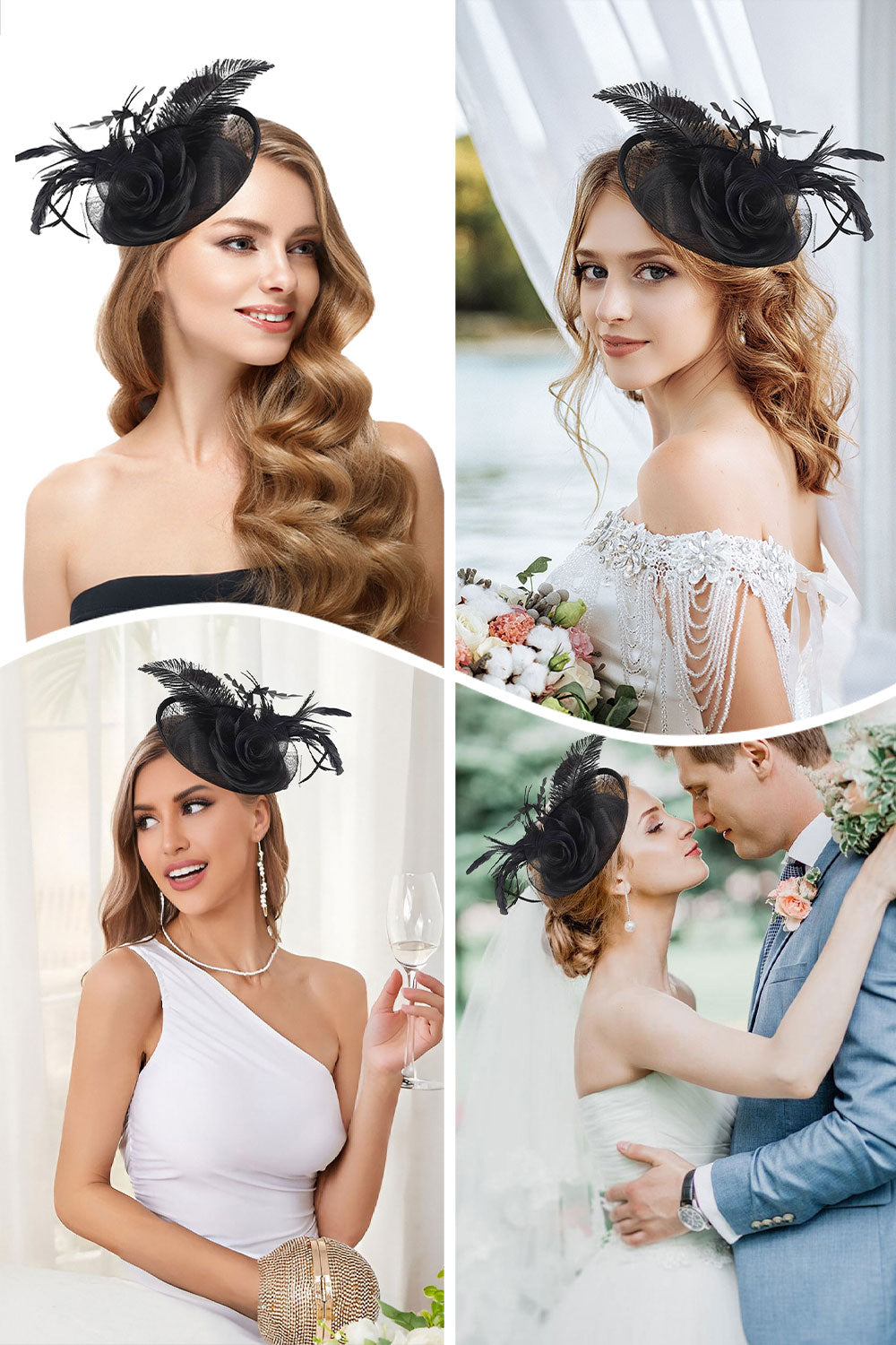 Feather Flower Mesh Fascinator