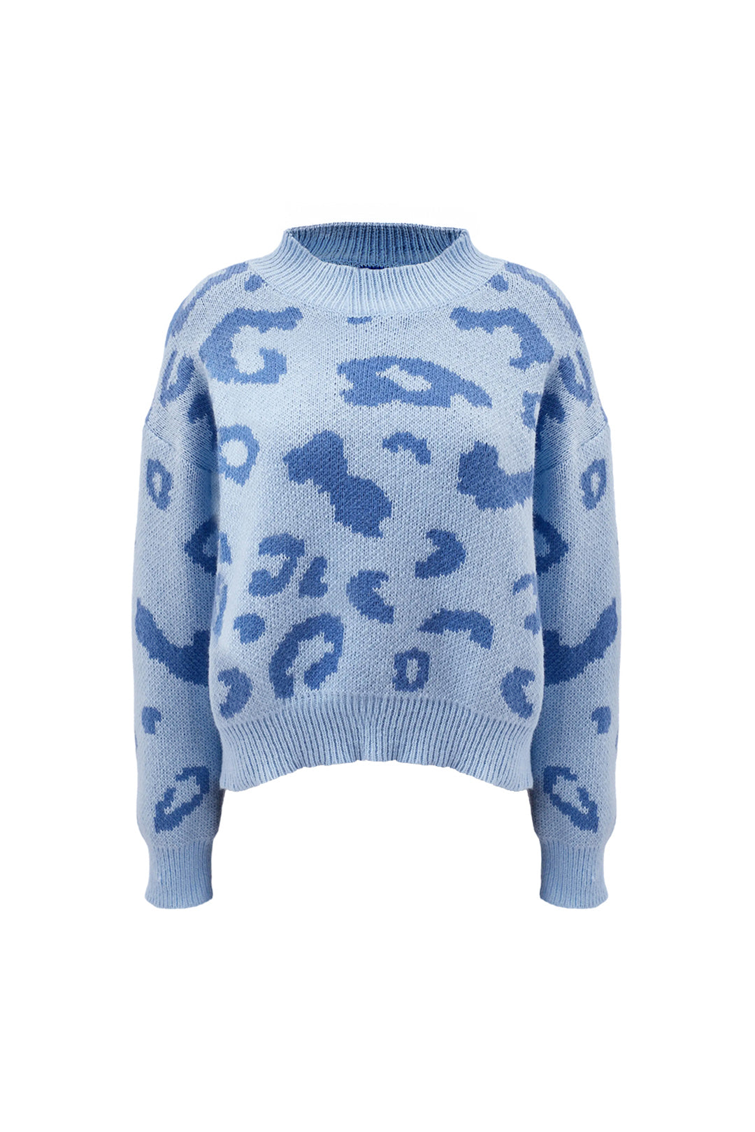 Leopard Print High Neck Jumper