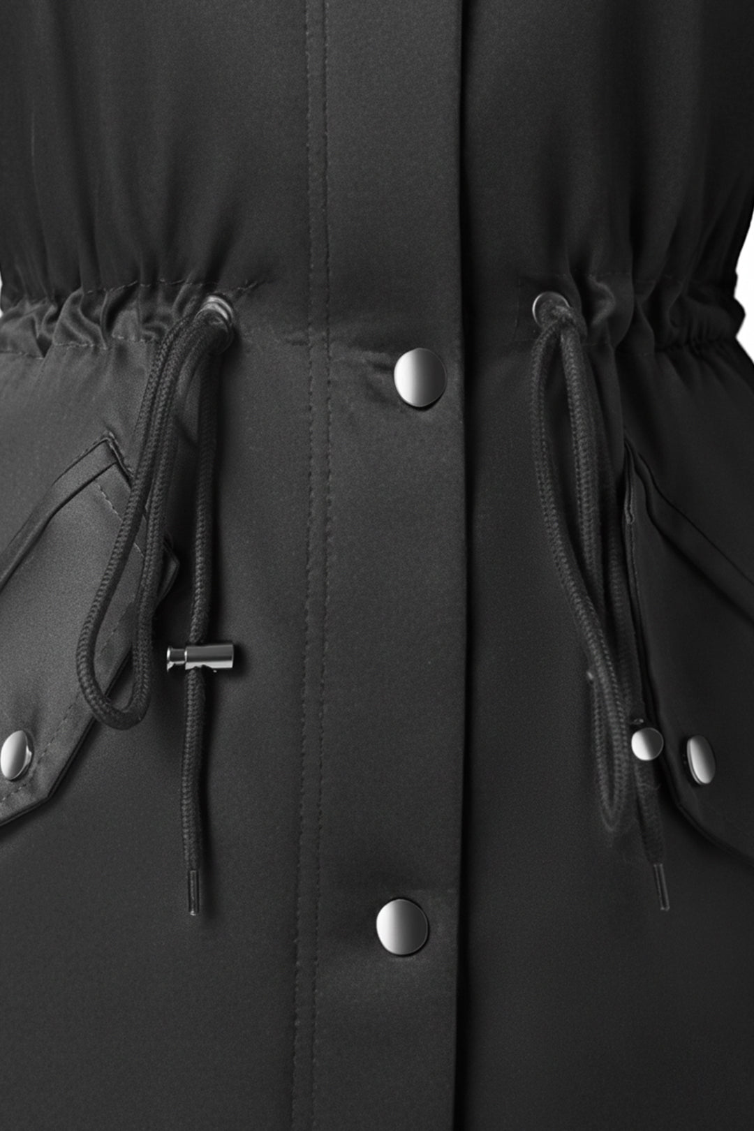 Midi Fur Collar Nipped Waist Warm Puffer Coat