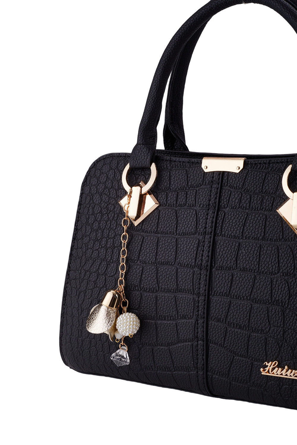 Fashion handbag with crocodile pattern design and PU material