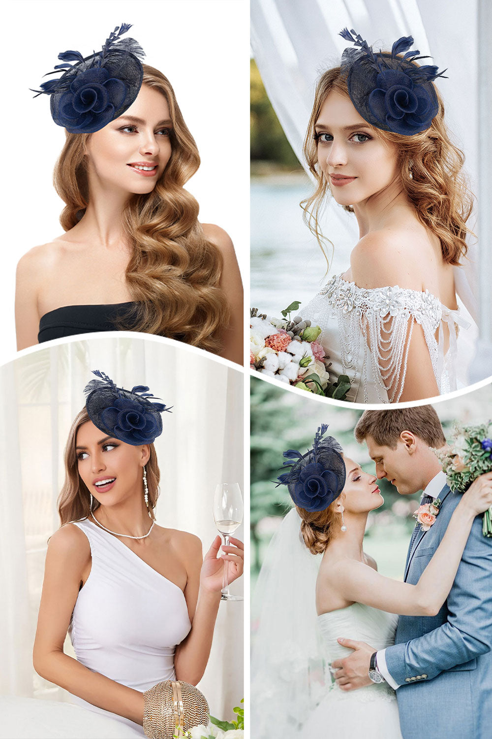 Feather Flower Mesh Fascinator