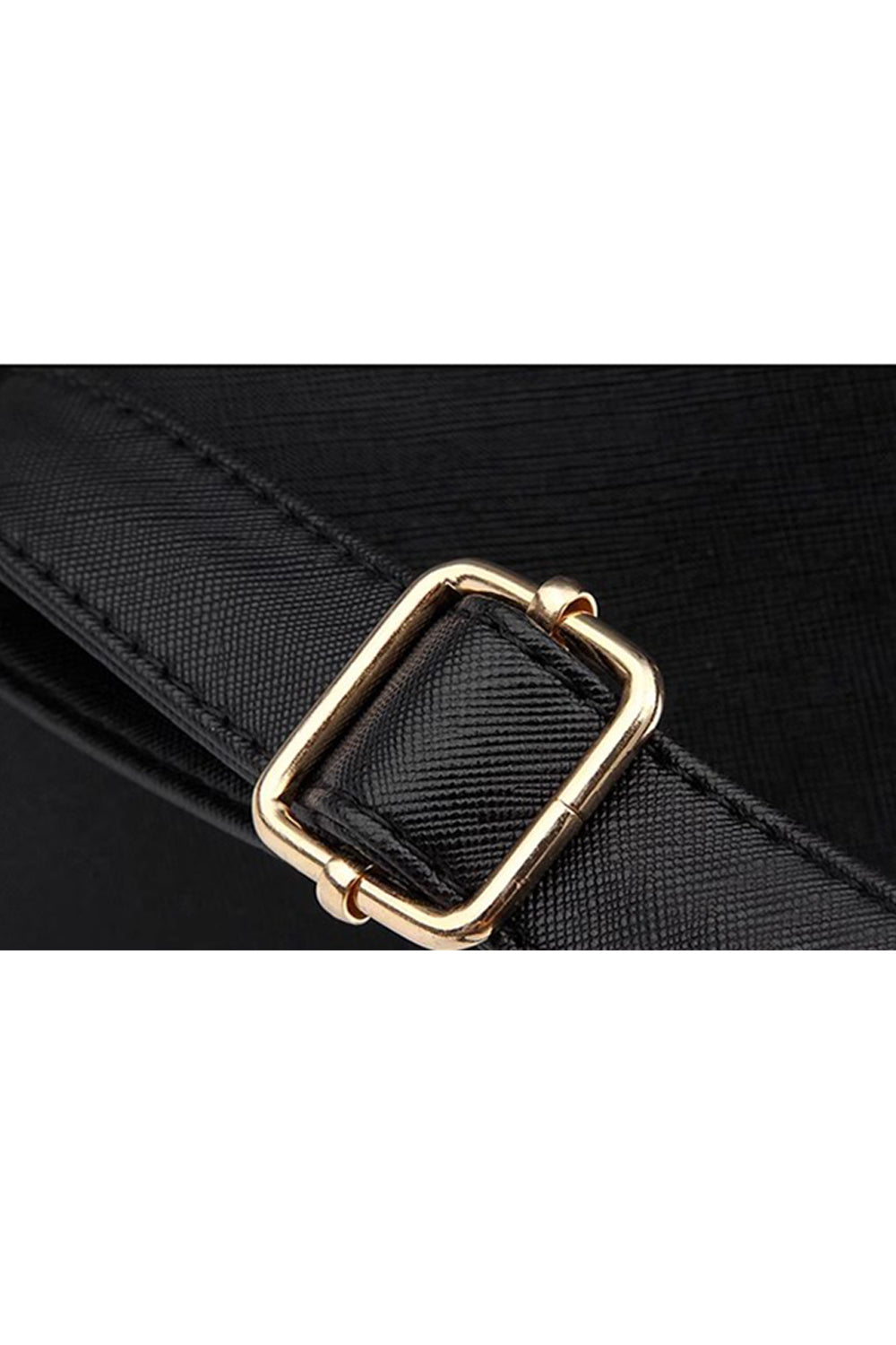 Black College-style Backpacks Made of PU Leather