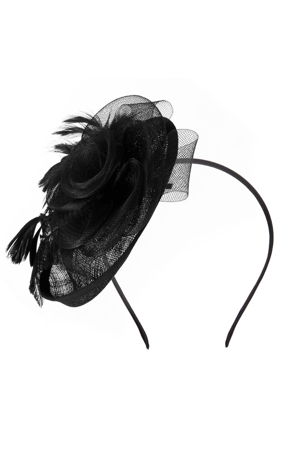Feather Flower Mesh Fascinator