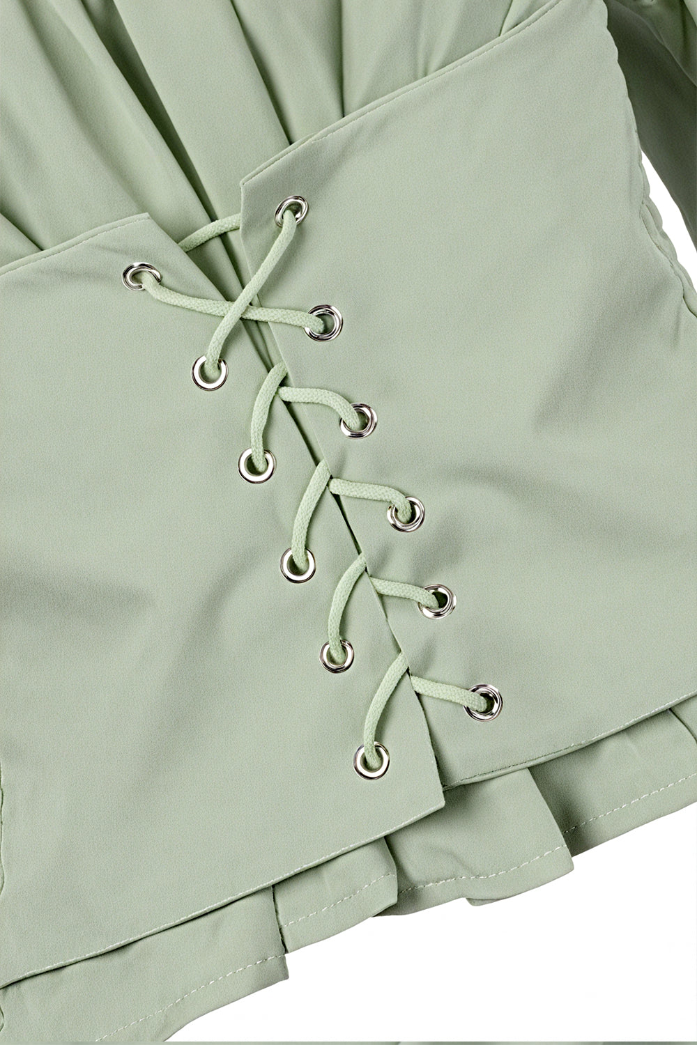 Long-sleeved Off-the-shoulder Blouse with a Cinched Waist and Short Length