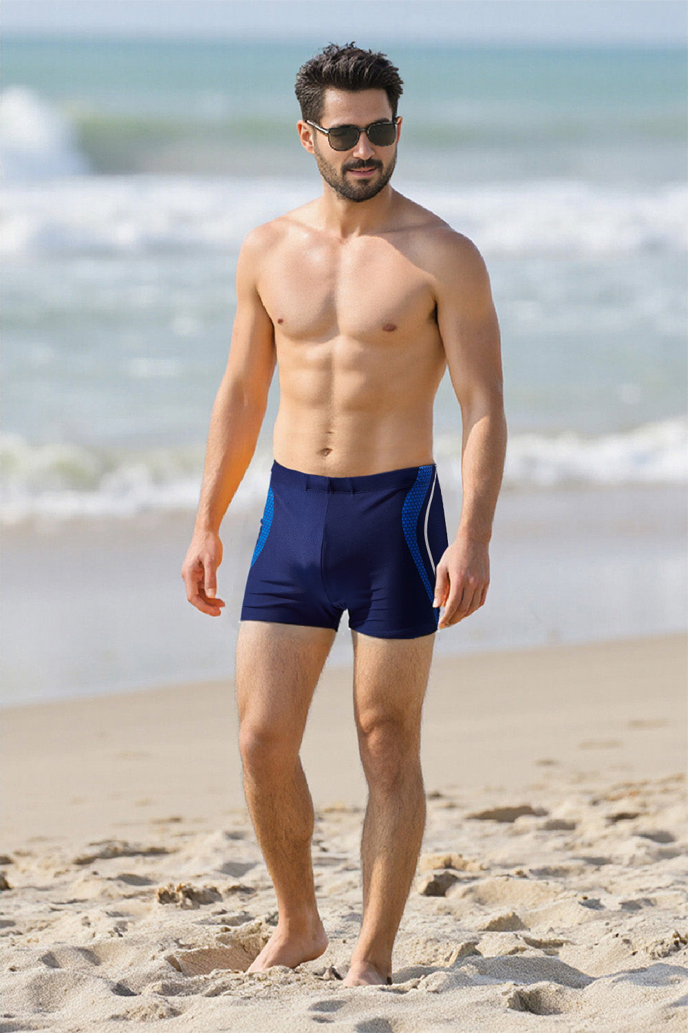 Men's Boxer Swim Shorts with Dot Prints