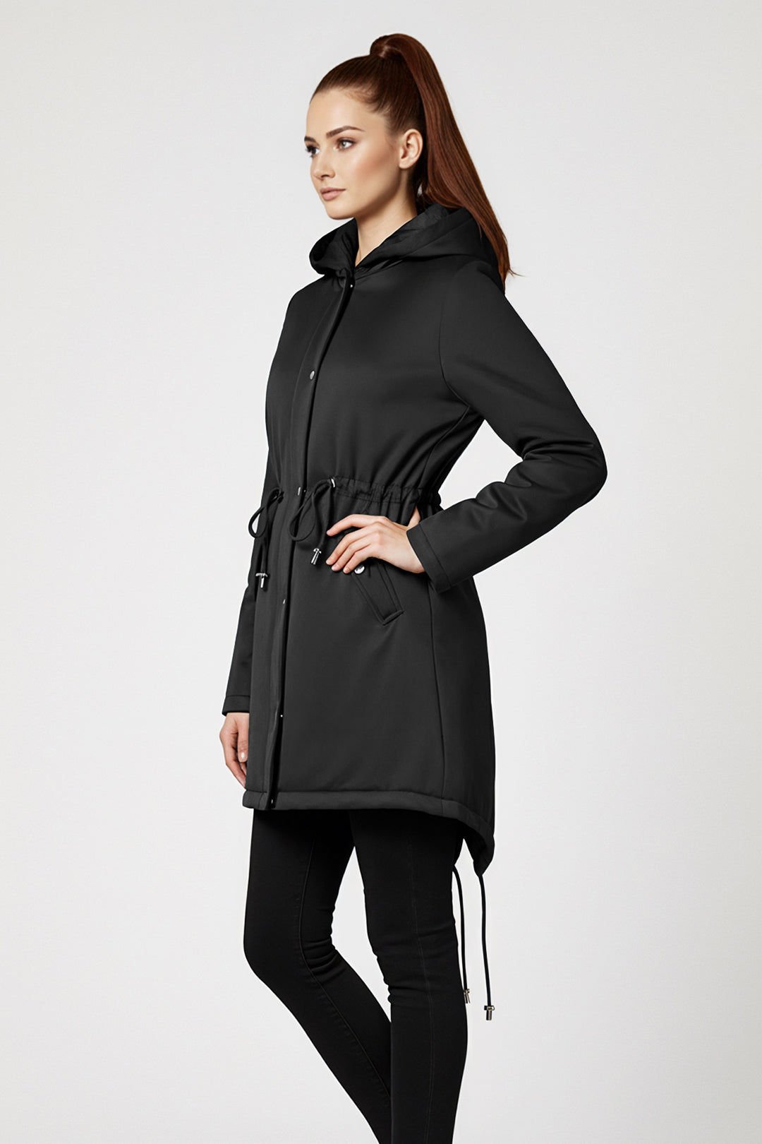 Midi warm puffer coat #oran_Black