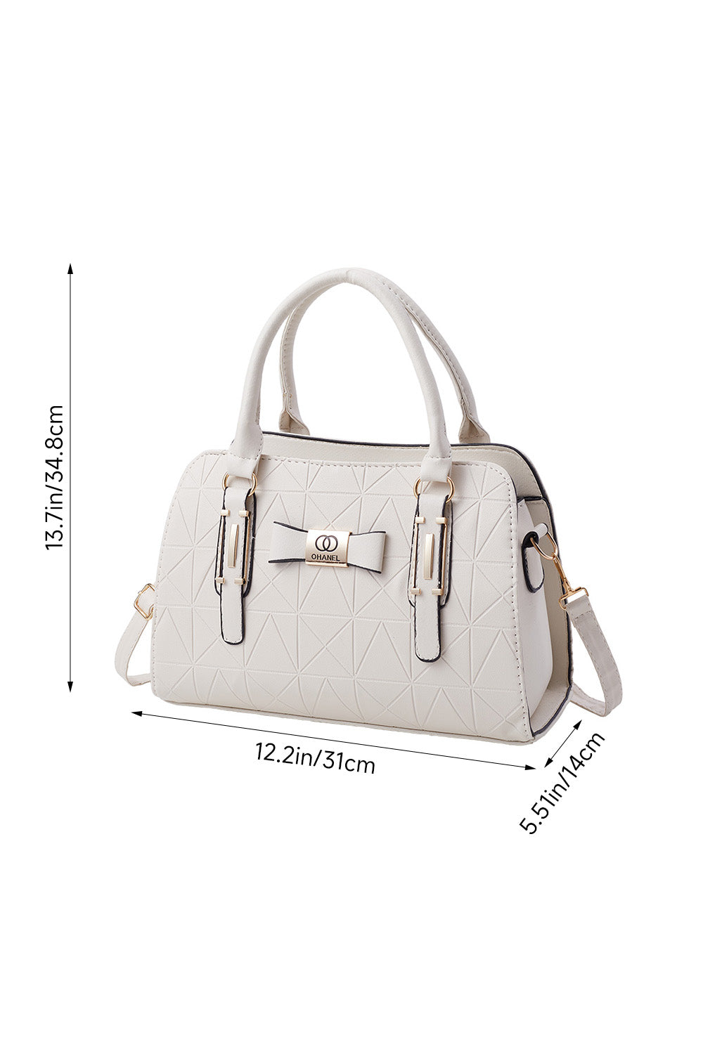 Bowknot Shoulder Tote Bag with PU Leather