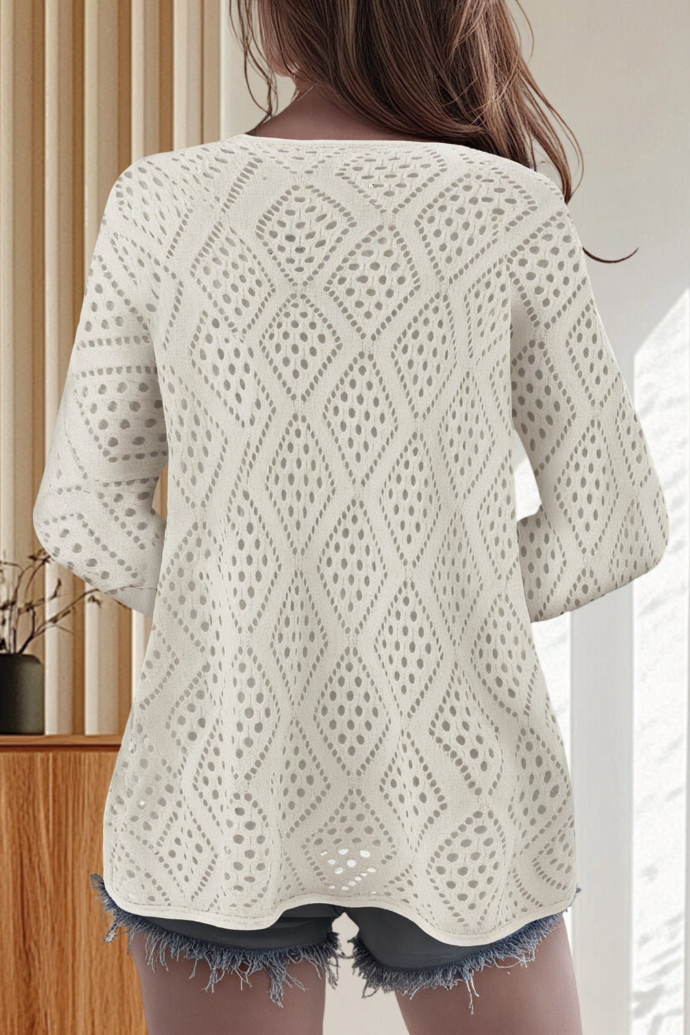 Solid Color Cutout Knit Top