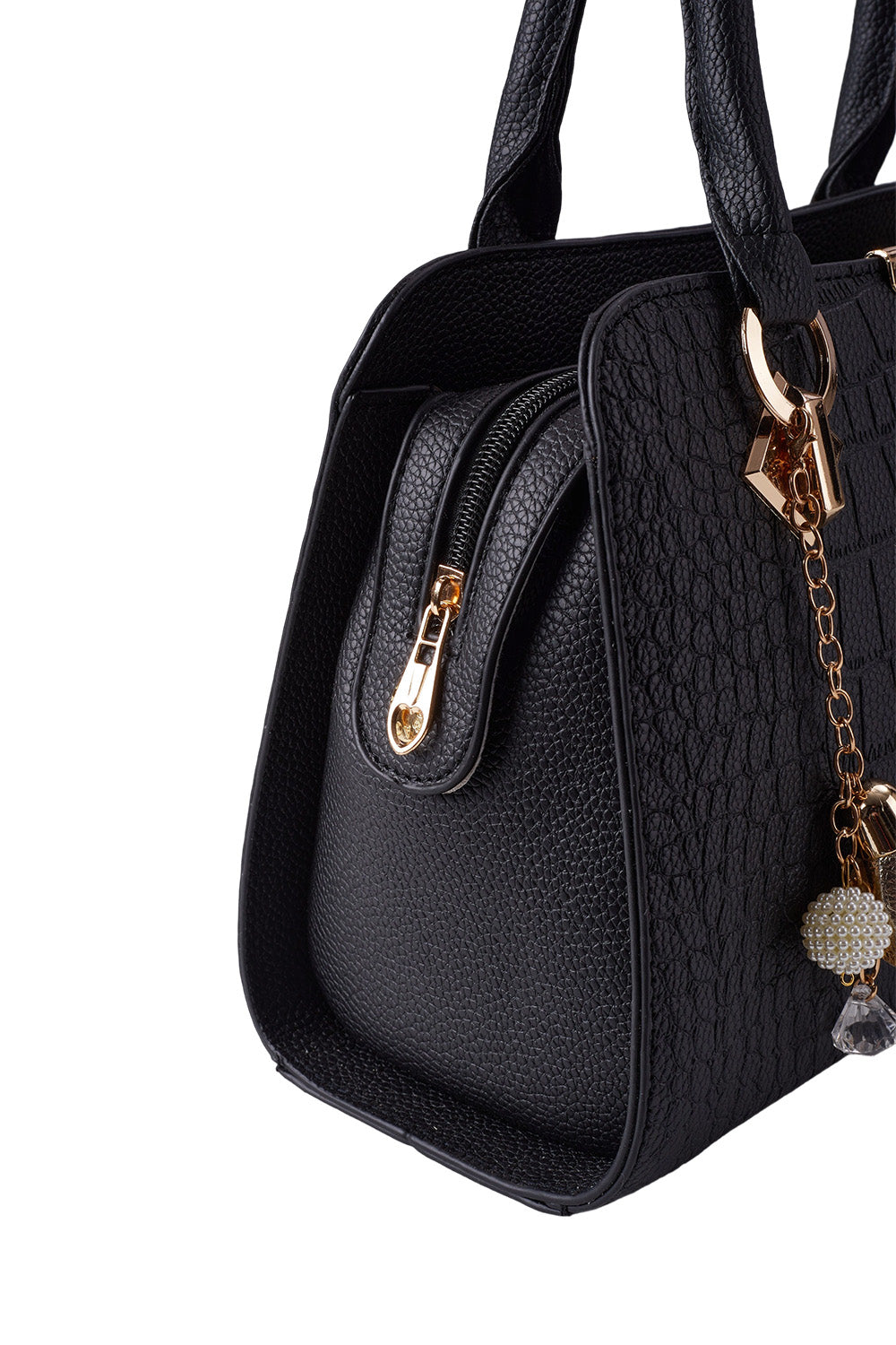 Fashion handbag with crocodile pattern design and PU material