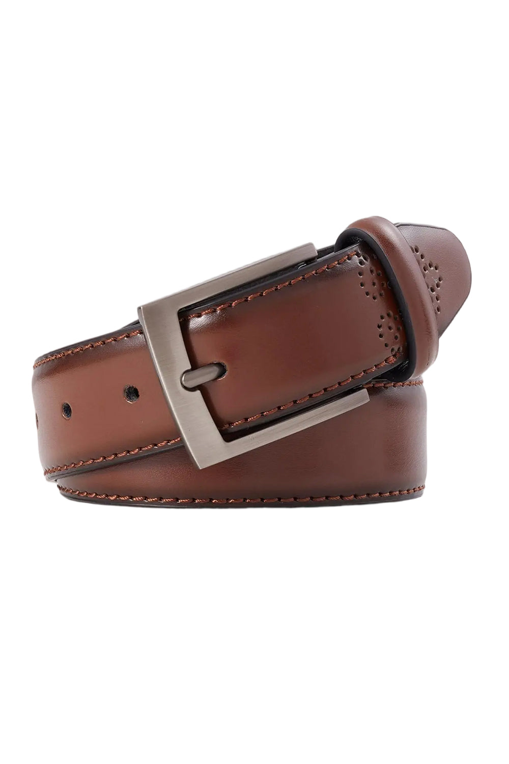 Embossed Belt in Brown, Business Casual Style