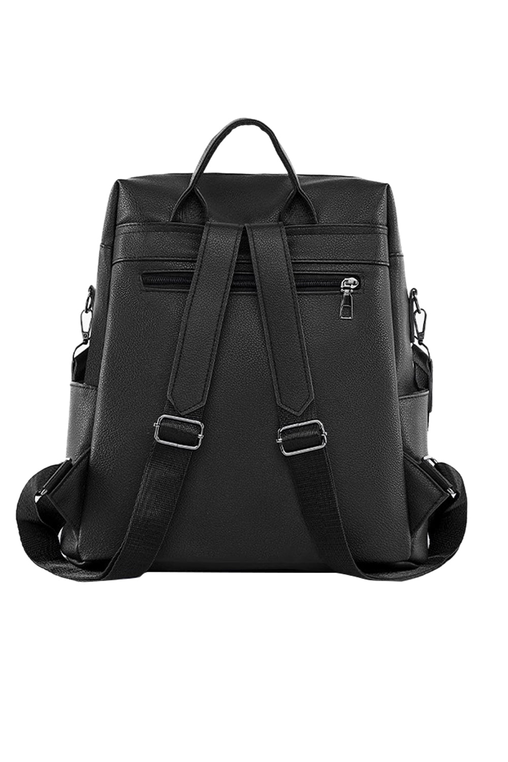 Black Large-capacity Backpacks Made of PU Leather