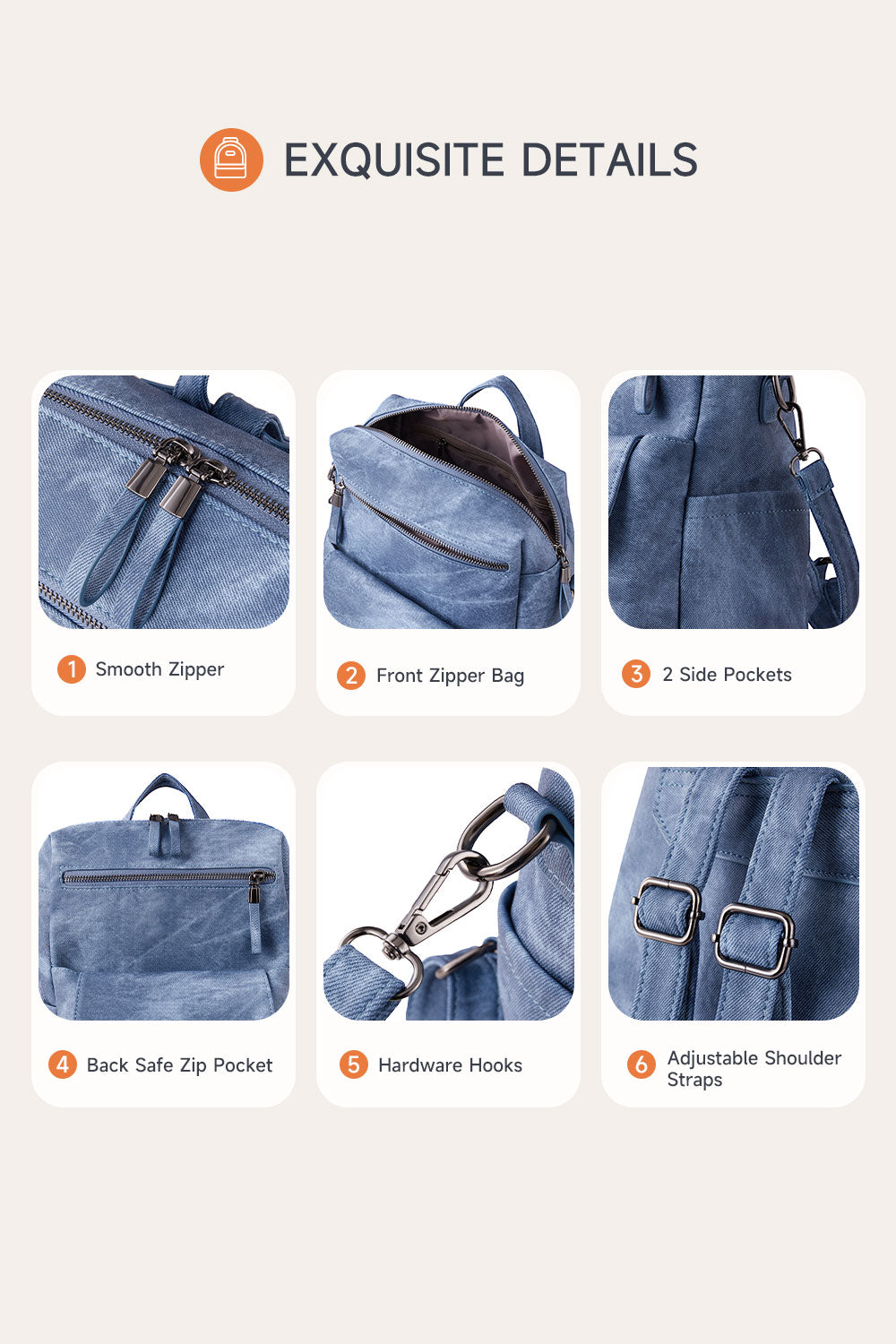 Vintage PU Leather Backpack