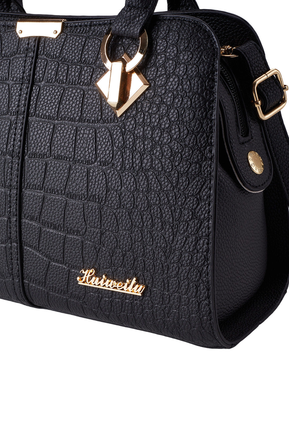 Fashion handbag with crocodile pattern design and PU material