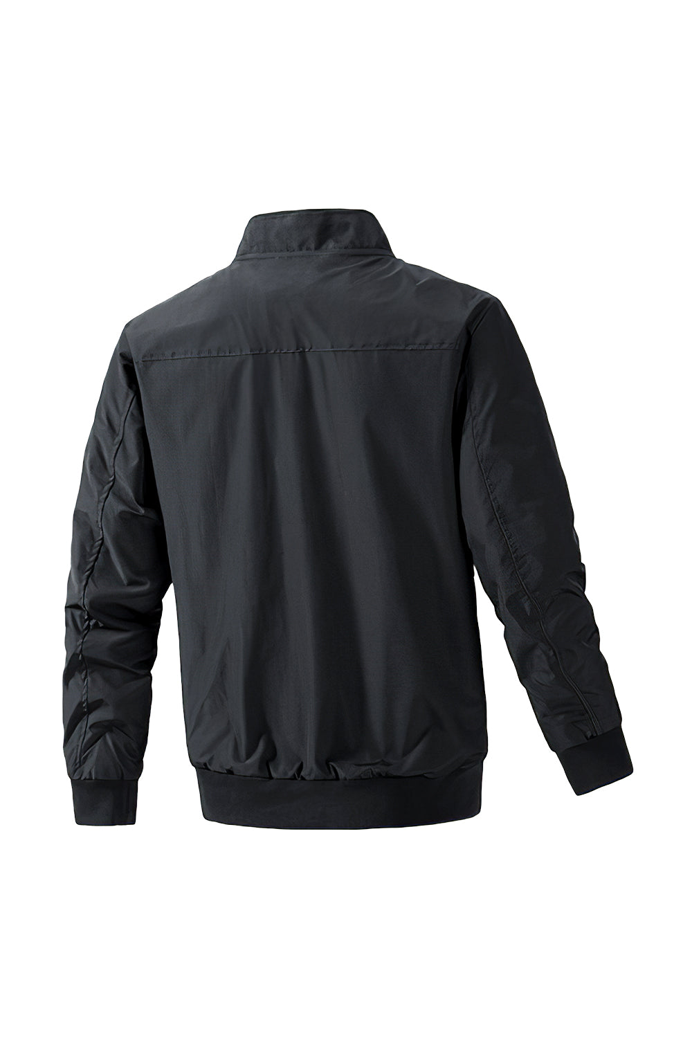 Bomber Jacket with Zipper and Windproof Design