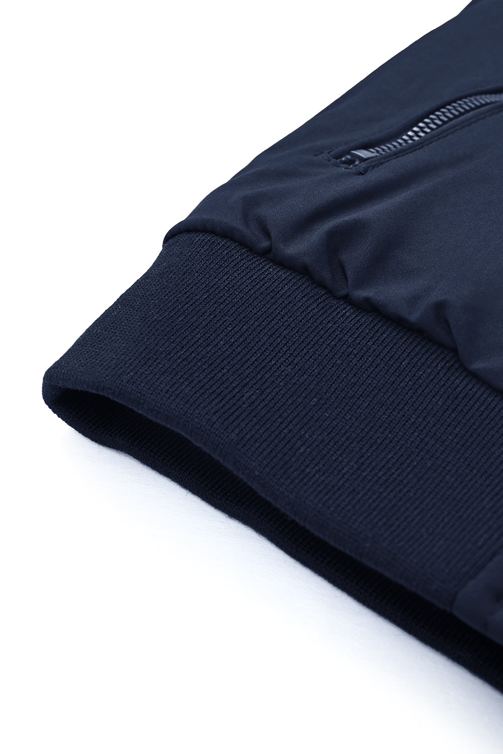 Bomber Jacket with Zipper and Windproof Design