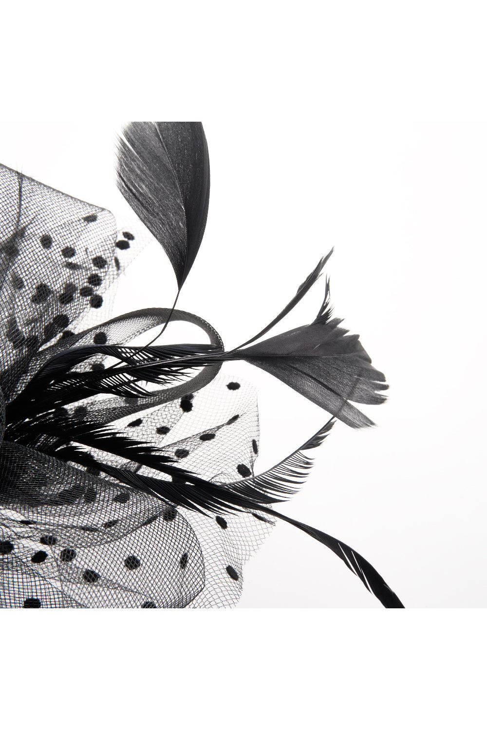 Dual - use Headband & Barrette with Netting, Flower and Feather Designs