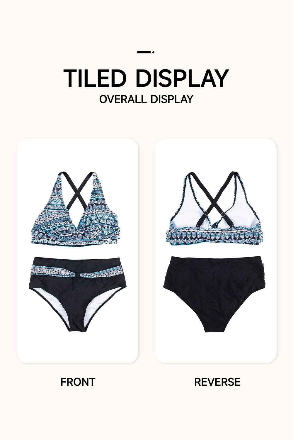 Women Two Piece V-Neckline Bikini Swimsuit