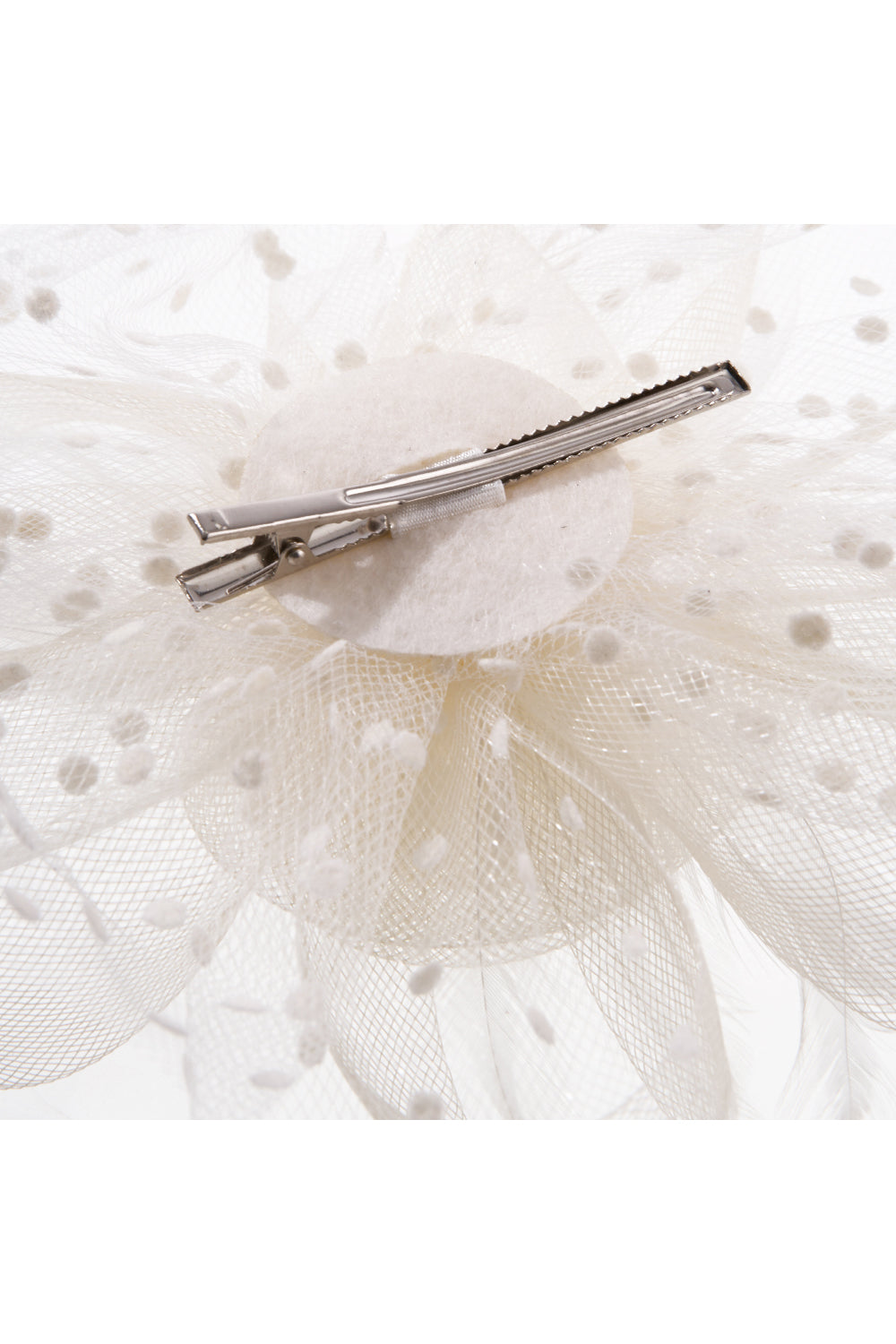 Dual - use Headband & Barrette with Netting, Flower and Feather Designs