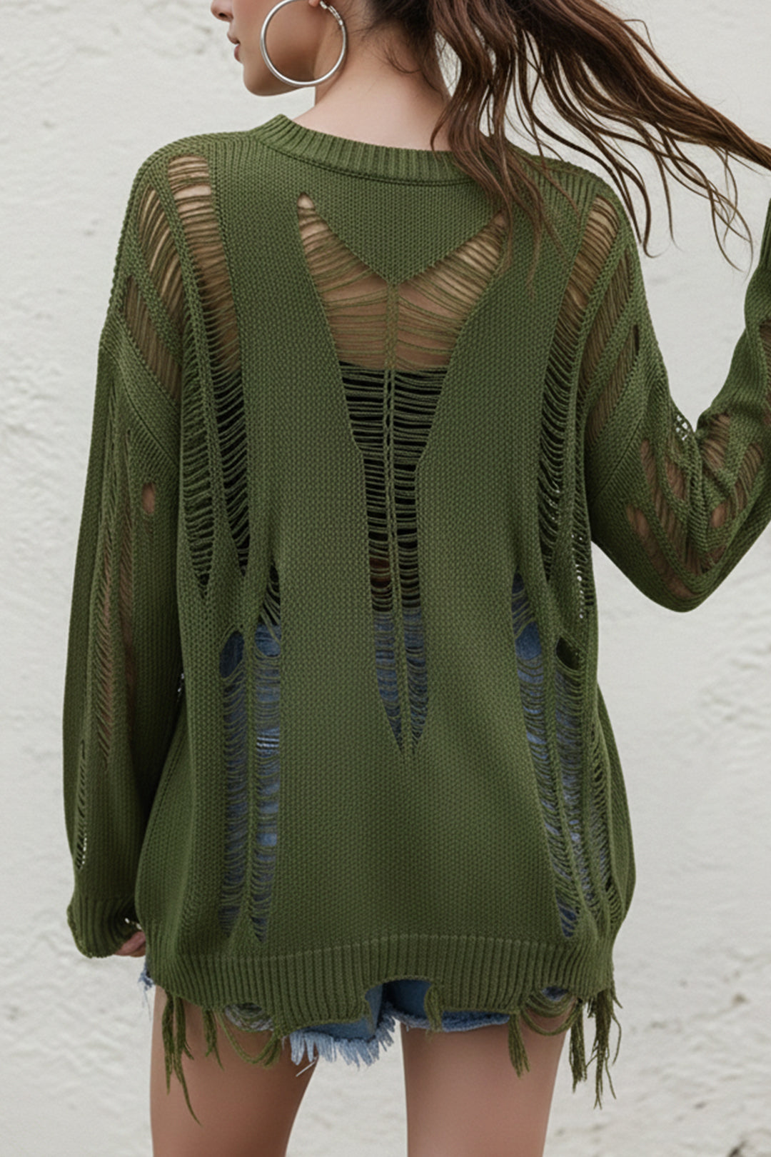 Oversized Cutout Knitted Jumper