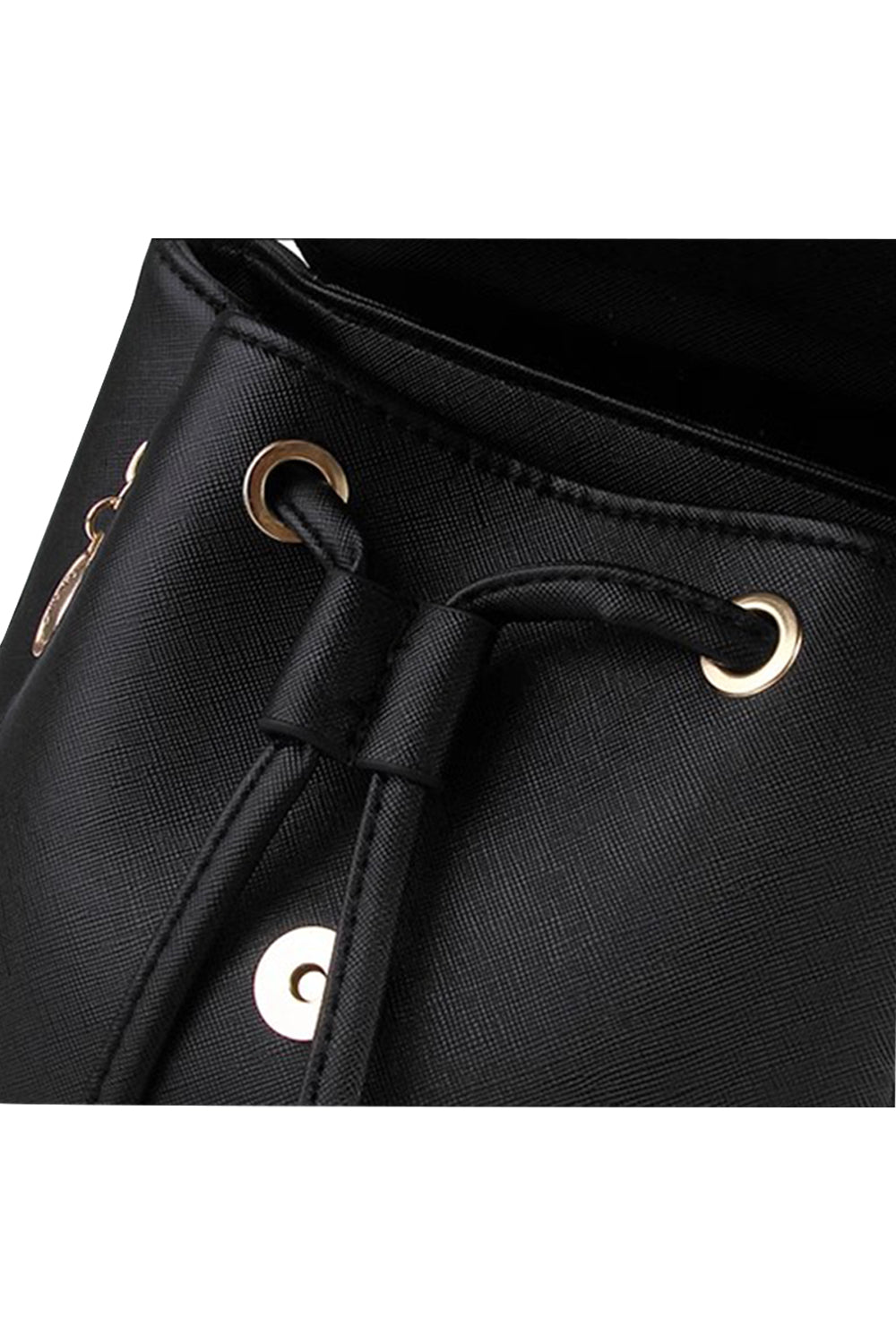 Black College-style Backpacks Made of PU Leather