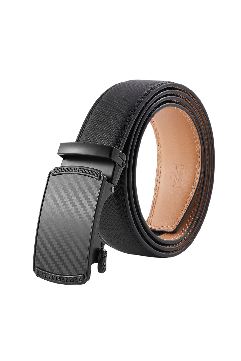 Automatic Buckle Belt with Small Mat Weave Pattern