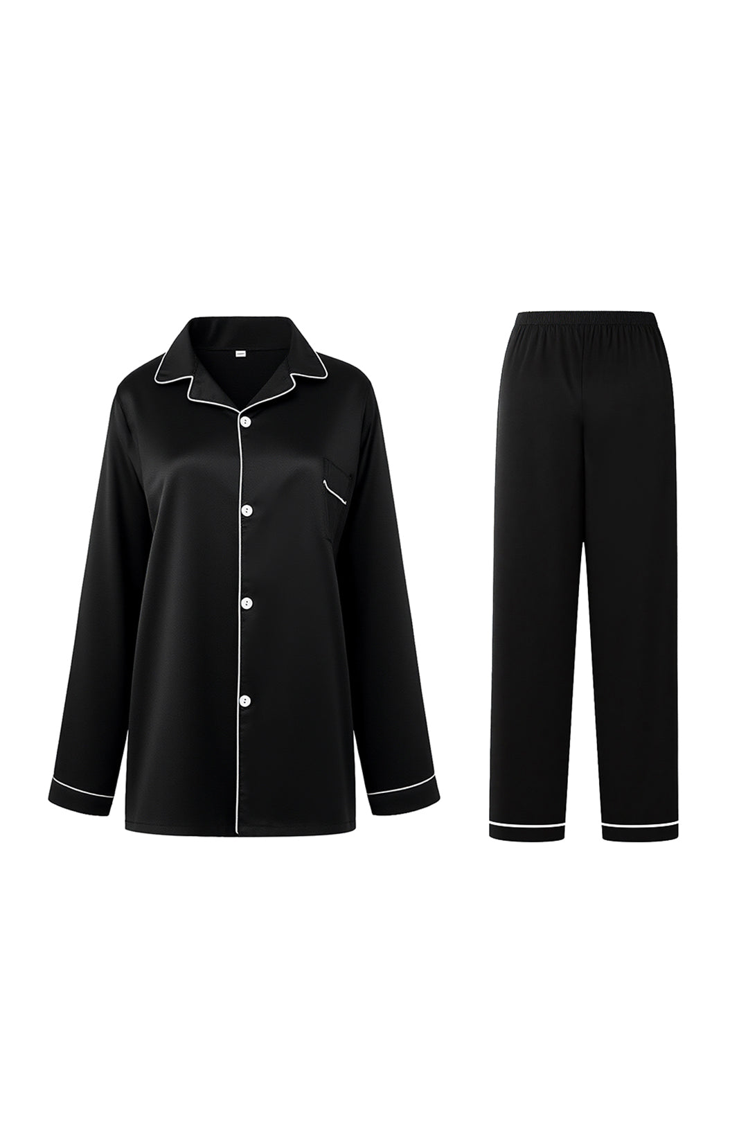 Solid Color Ice Silk Pyjama Set
