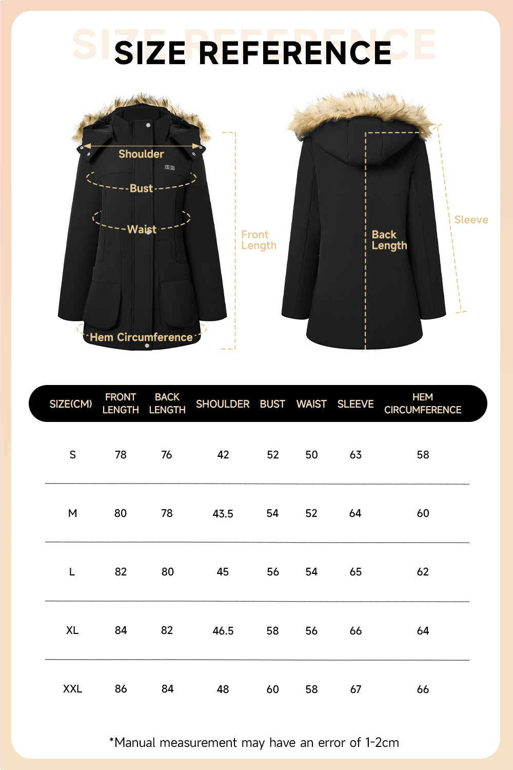 Heated Hooded Nipped Waist Winter Puffer Coat