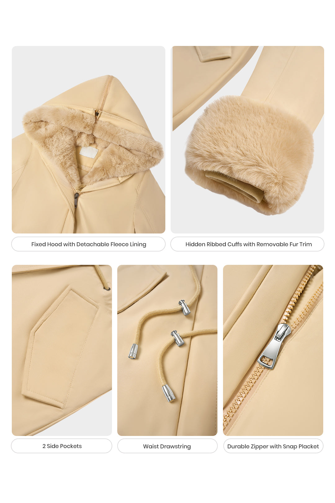 Hooded long sleeve warm nipped waist coat