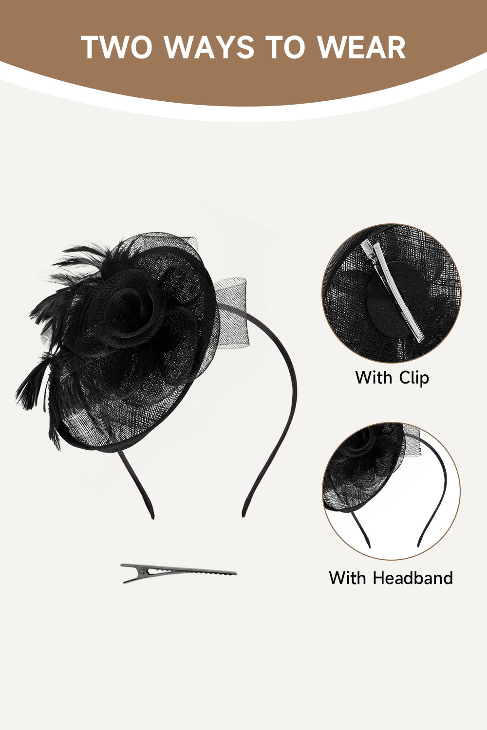 Feather Flower Mesh Fascinator