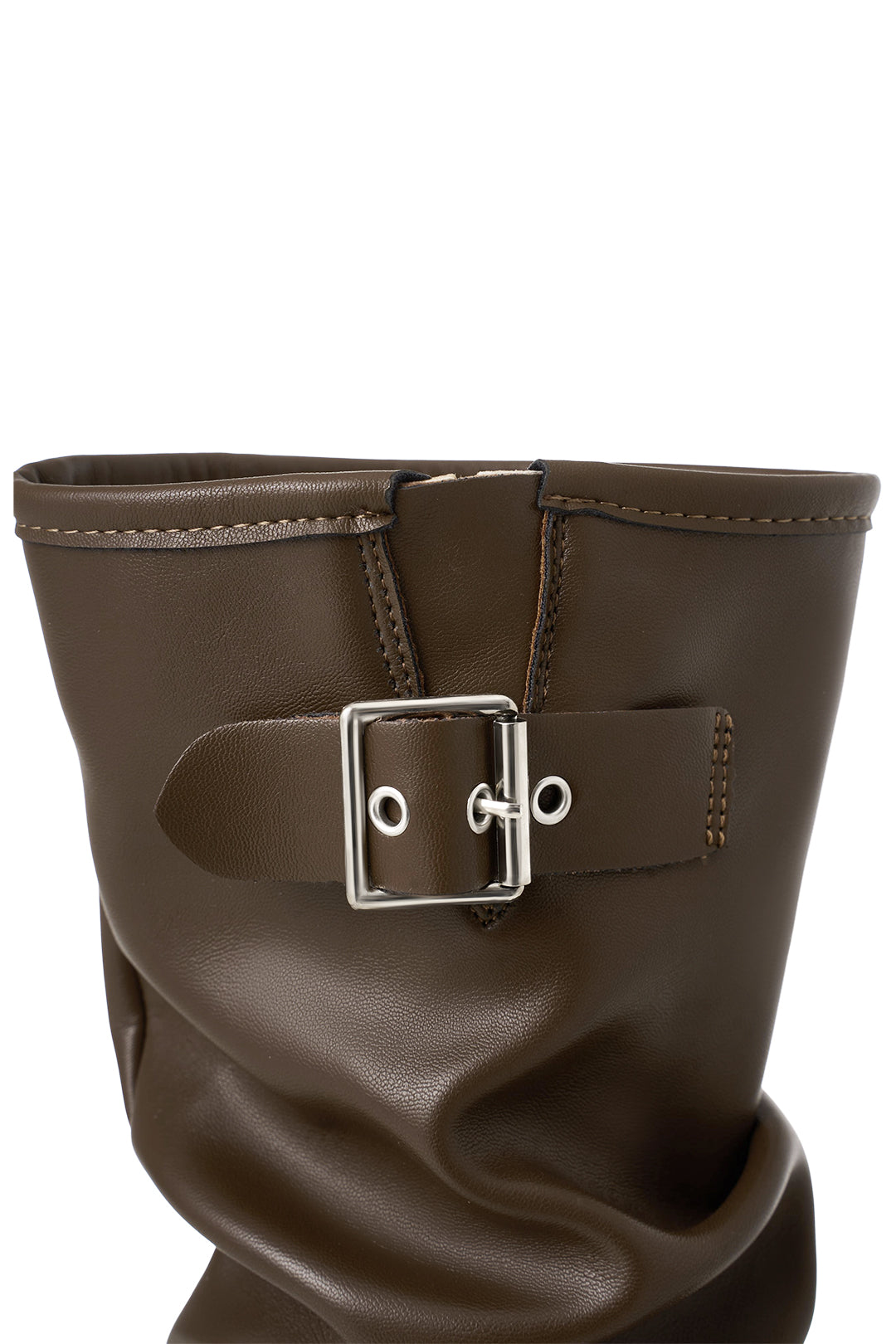 PU Leather Western-Style Cowboy Boots with Belt Buckle