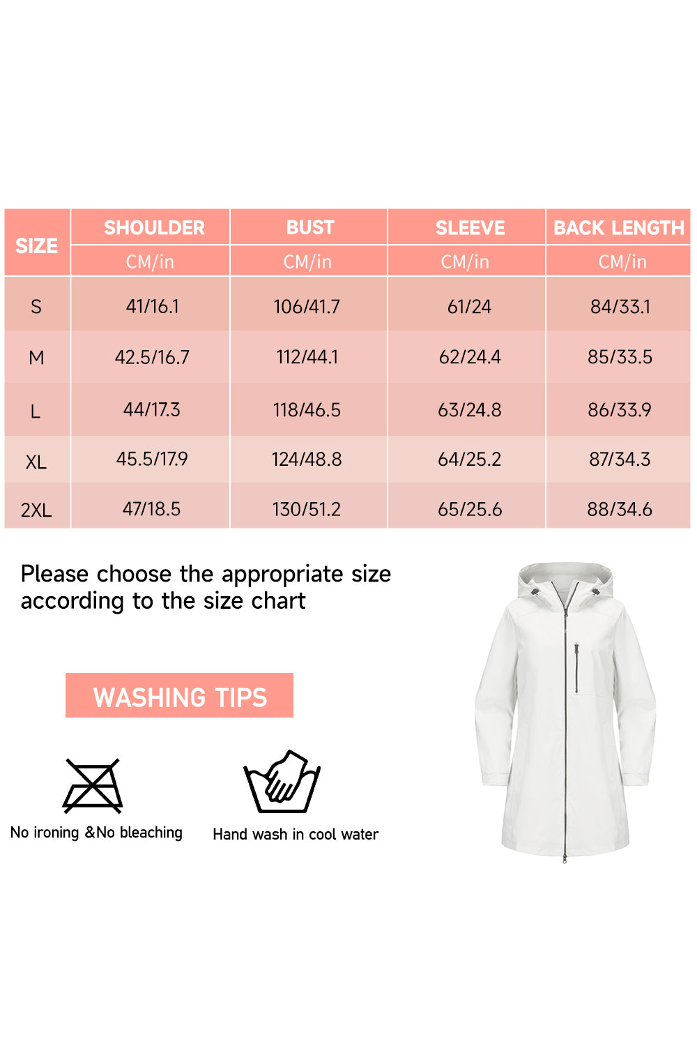 Windproof Trench Coat with Detachable Hood