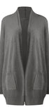 Knit Open Front Cardigan #oran_Gray