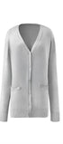V-Neck Knit Cardigan #oran_Gray