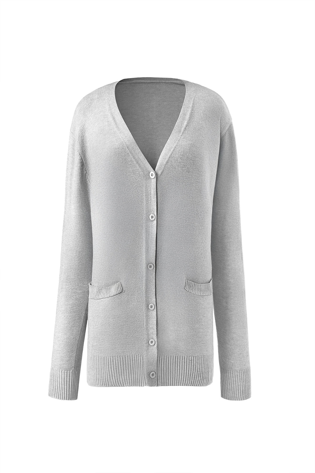 V-Neck Single Breasted Knit Cardigan
