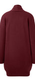 Knit Open Front Cardigan #oran_Wine Red