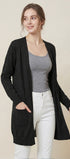 Knit Open Front Cardigan #oran_Black