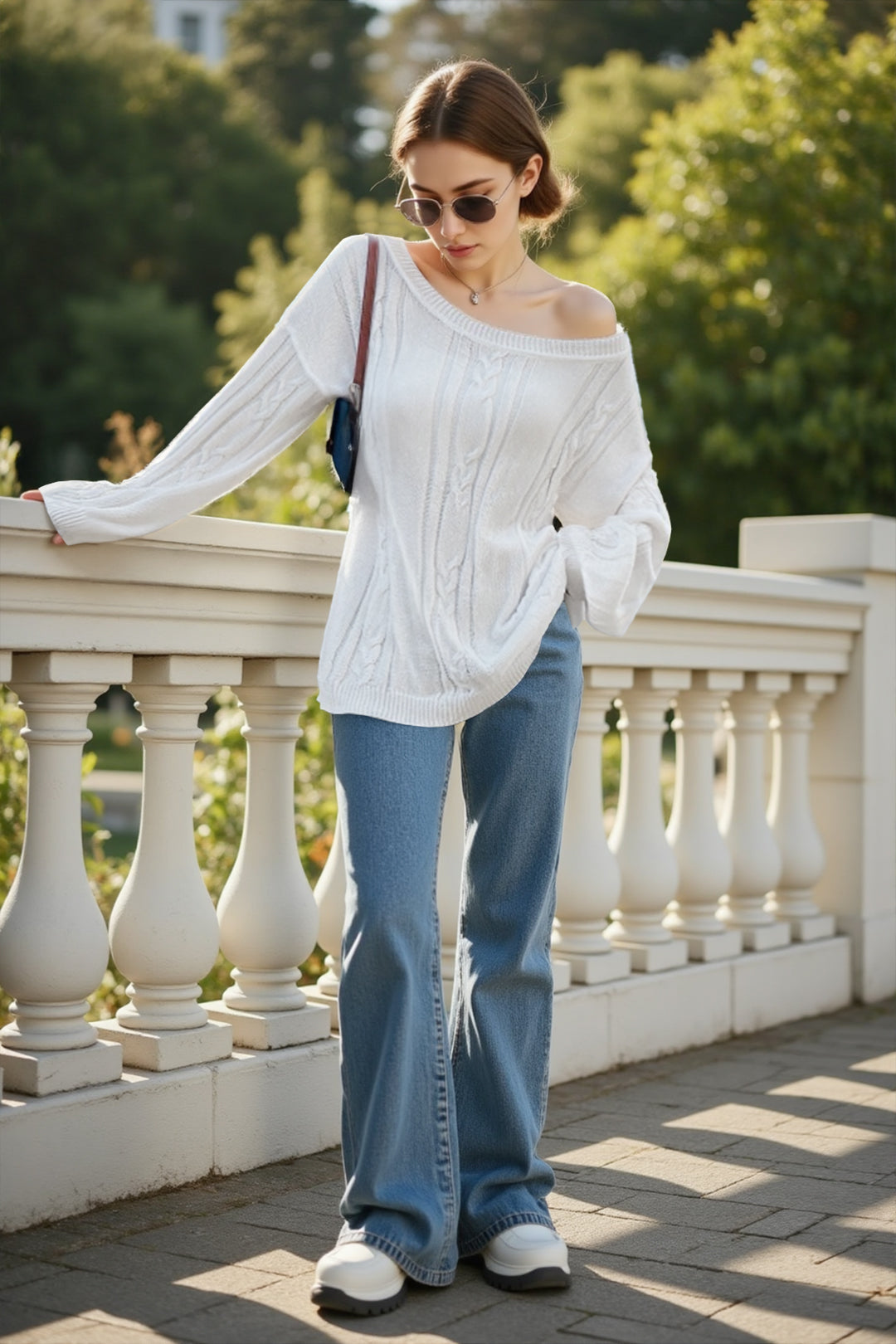 Asymmetric Knitted Drop Shoulder Jumper