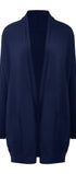 Knit Open Front Cardigan #oran_Navy