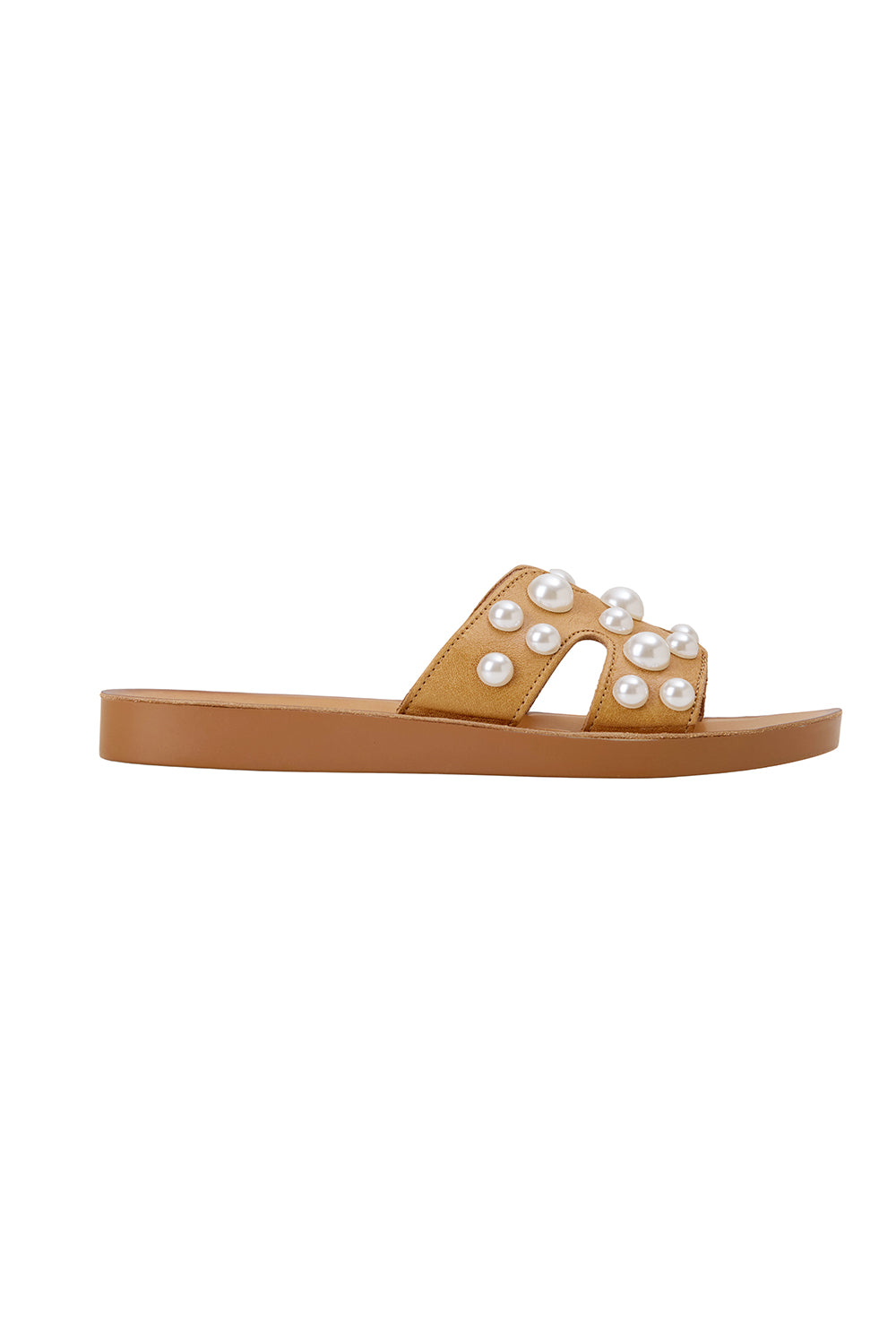 Pearl Embellished Slide Sandals